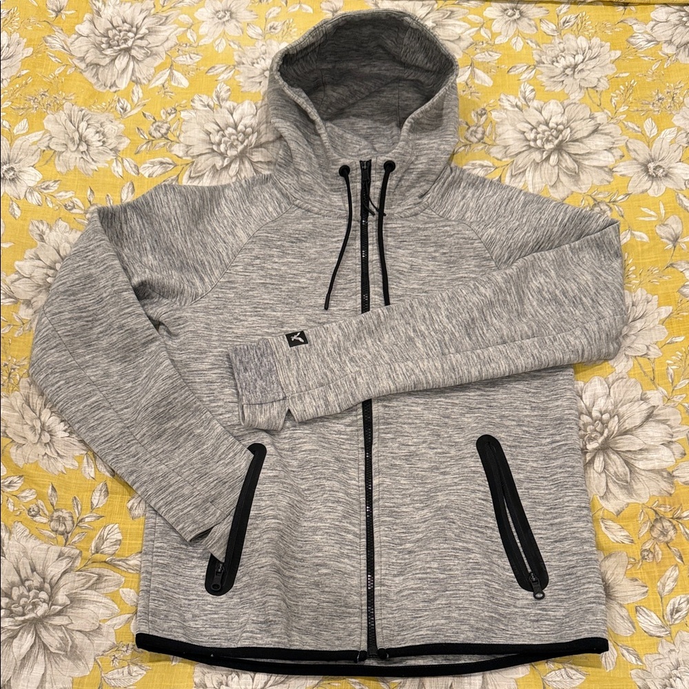 American Eagle Outfitters Heather Gray Zip-Up Hoodie